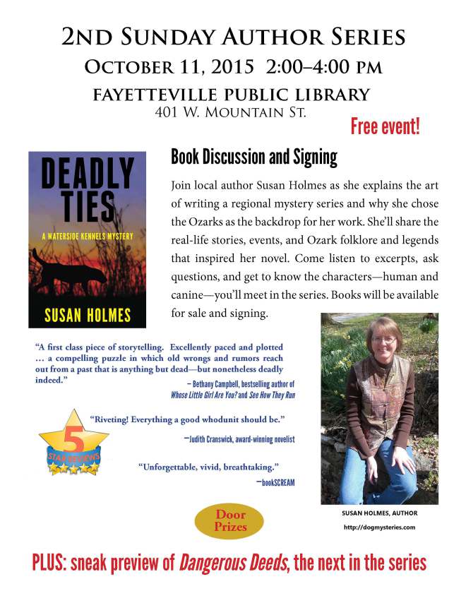 Susan Holmes Book Discussion-Signing 10-11-15
